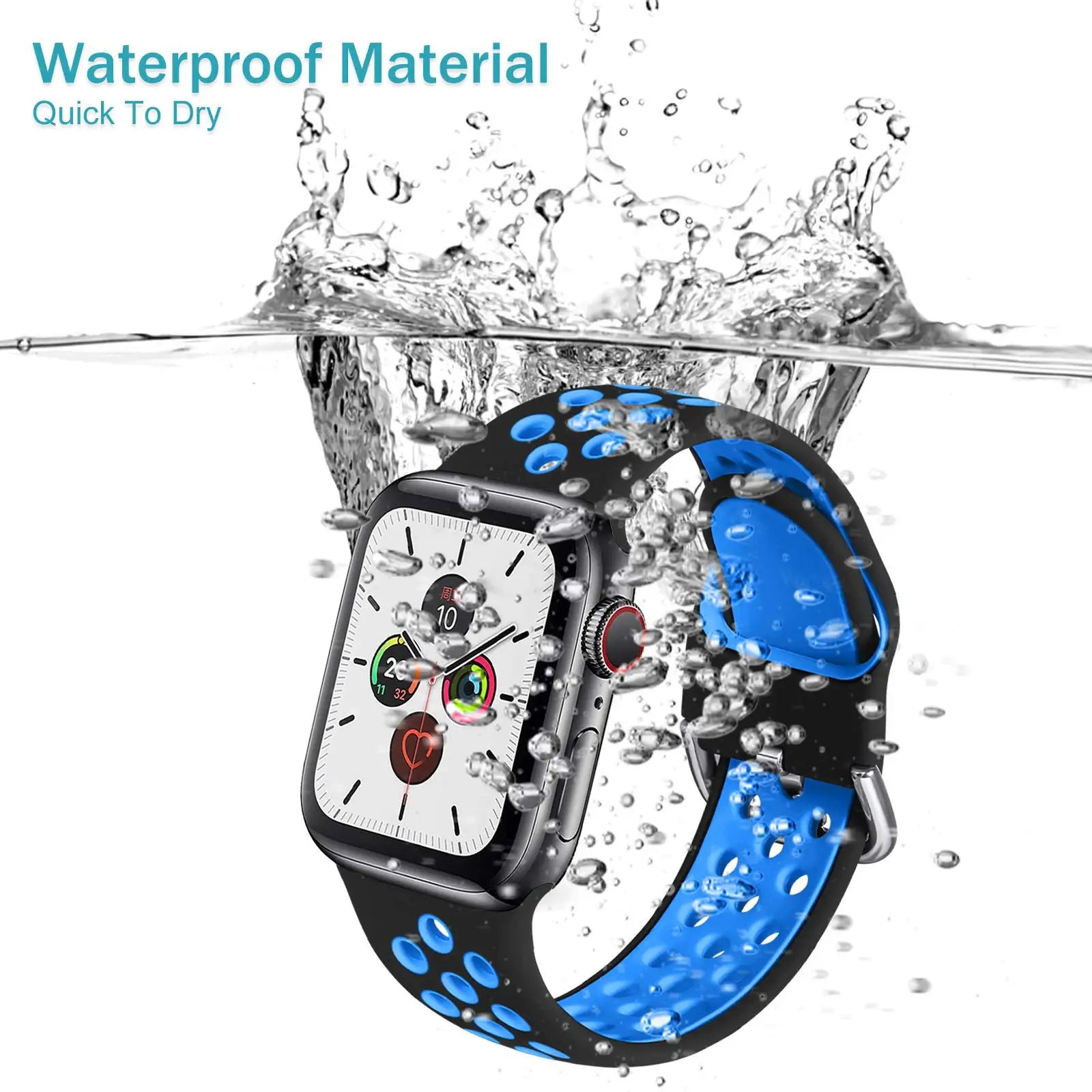 Premium Silikonarmband für Apple Watch 10/9/8/7/6/5/4/3/2/1 & Ultra 2/1, SE: 2024, 2023, 2022, 2021, 2020, 2019, 2018, 2017