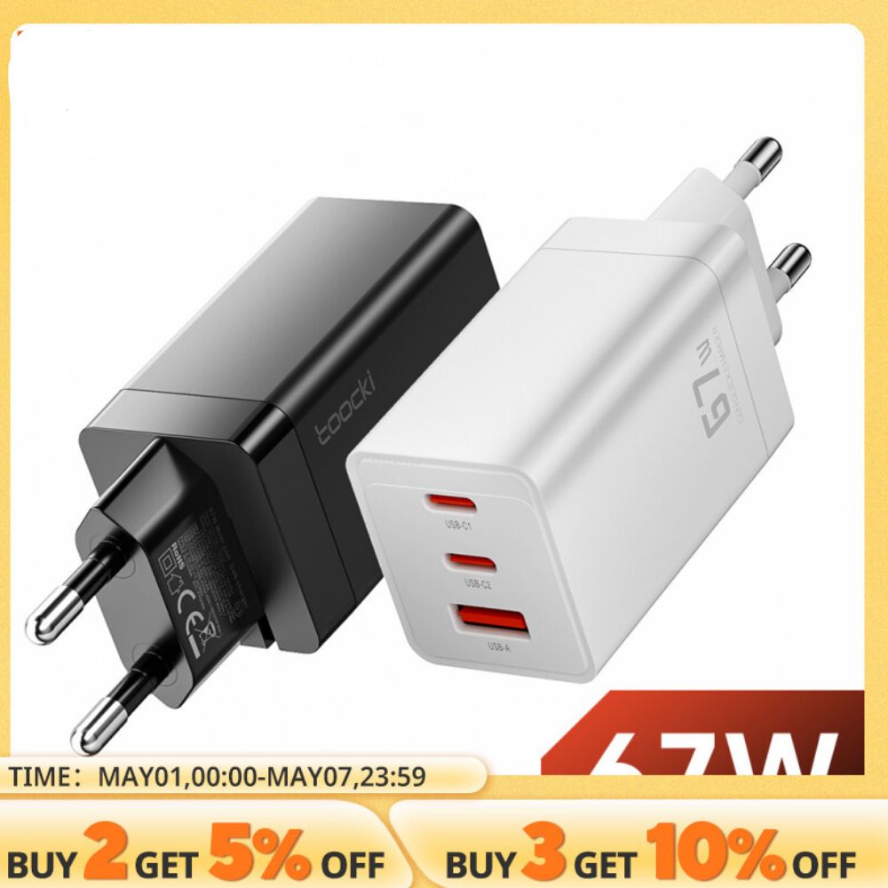 Hochwertiges 67W GAN USB C Ladegerät Schnellladegerät 65W QC 4.0 PD 3.0 45W USB C Typ C Schnellladegerät für Smartphones, Apple iPhone, Samsung, iOS & Android MacBook