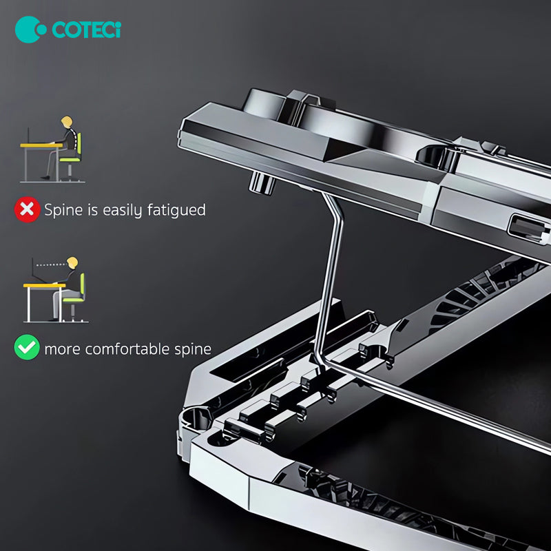 Premium Qualität Jomaa RGB Gaming Laptop Stand | Luftkühler Notebook-Halter mit 6 Lüftern | Basis geeignet für 12-17 Laptops