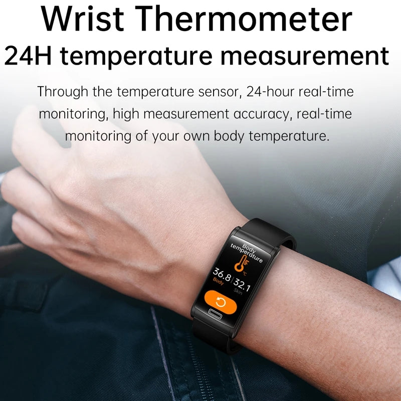 Premium hochwertiges, nicht-invasives Blutzucker-EKG, PPG Gesundheits-Smart-Armband – IP68 wasserdichte Sport-Smartwatch, Blutzuckermessung: Männer & Frauen | Herzfrequenz, Schlafanalyse, Schrittzähler, Anruf- & App-Benachrichtigungen | iOS & Android