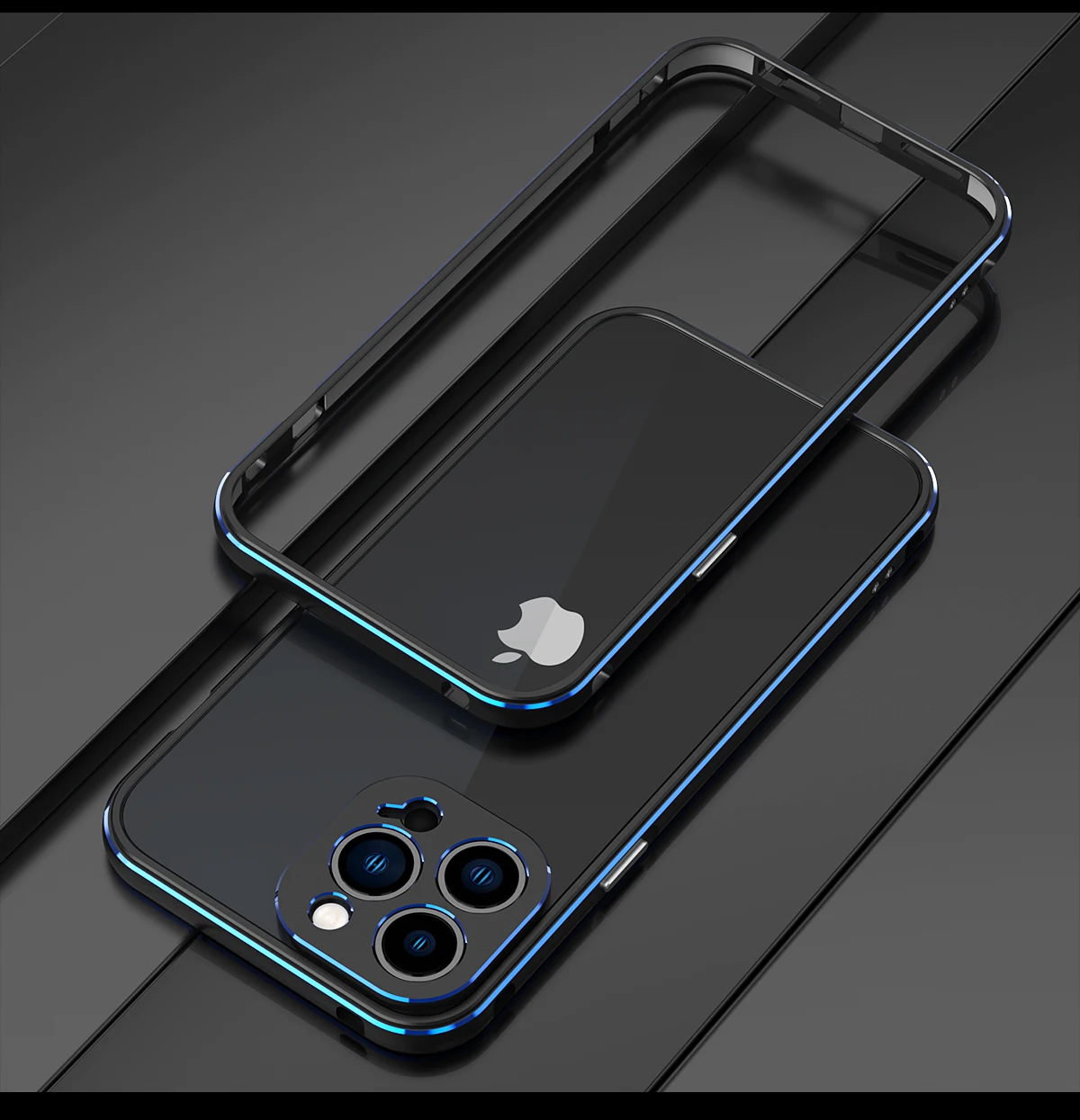 Aluminum Bumper & Metal Lens Frame Case Shockproof Cover for iPhone Models, Durable and Stylish Protection with Sleek Design