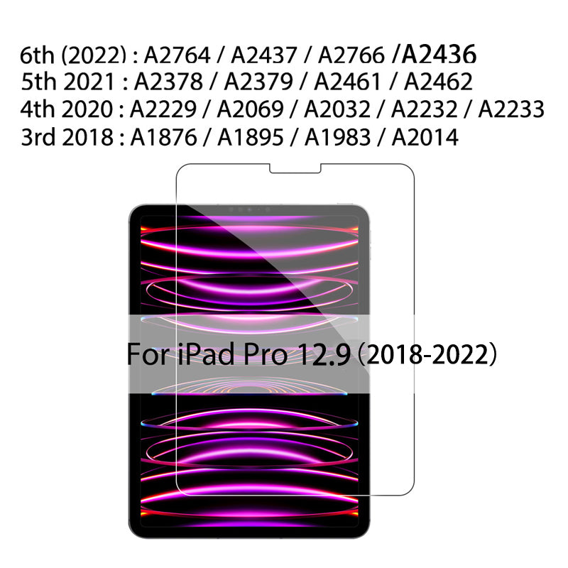 Premium Display Schutz für Apple iPad 10,2 10.9 2022, Pro 12,9 2015–2022, Pro 11 2018–2022, Mini 6 4 5, Air 5 2022 |