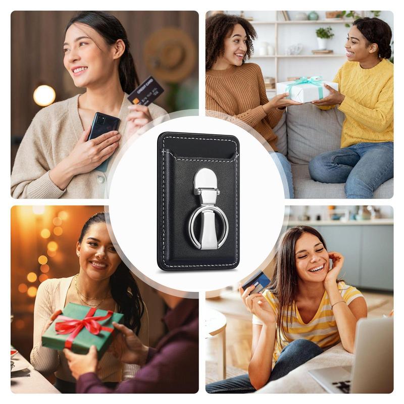 Hochwertige Leder MagSafe Brieftasche mit Kartenfächern: Klapp-Ringhalter & für iPhone 16/15/14/13/12 Pro - Phone Heaven Zone