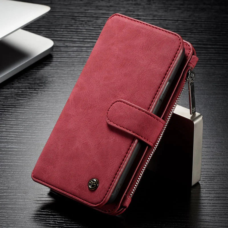 Hochwertiges 2-in-1 Abnehmbare Leder Brieftasche Flip Stand iPhone Hülle