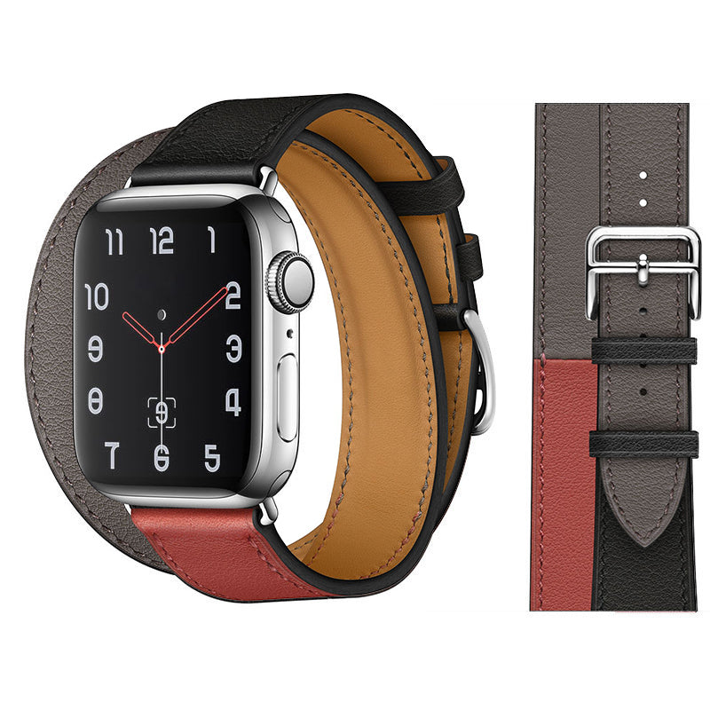 Premium Echtes Leder Armband für Apple Watch: 49mm, 45mm, 44mm, 42mm, 41mm, 40mm, Damen/Herren, iWatch Ultra/9/8/7/6/5/4/SE