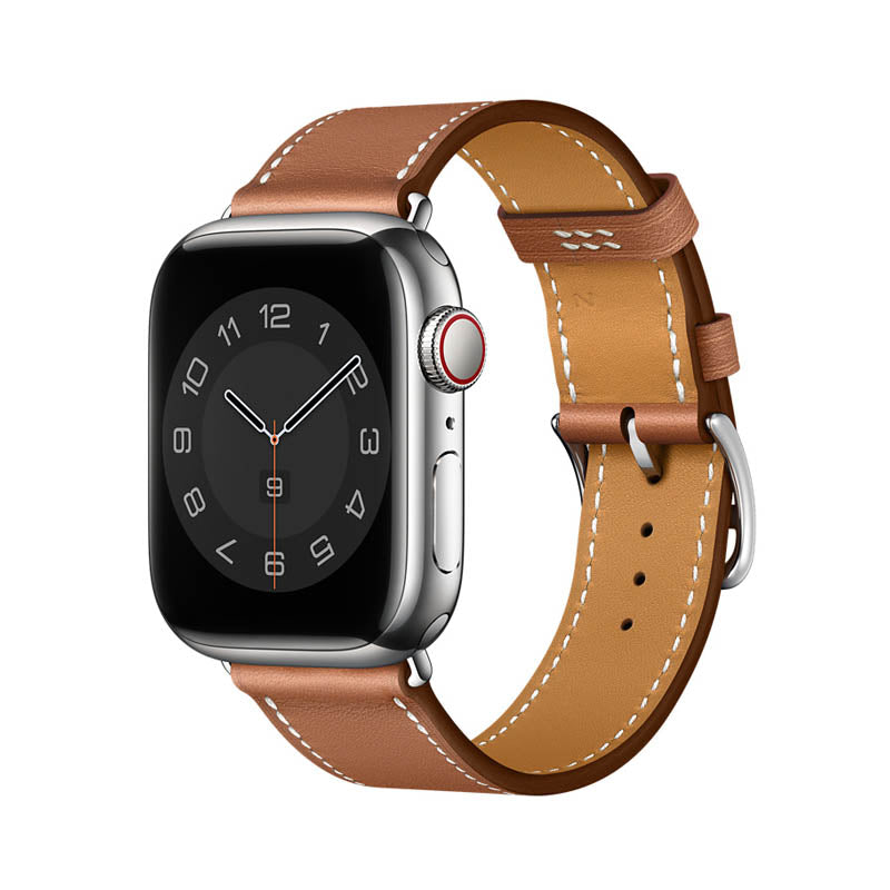 Premium Echtes Leder Armband für Apple Watch: 49mm, 45mm, 44mm, 42mm, 41mm, 40mm, Damen/Herren, iWatch Ultra/9/8/7/6/5/4/SE