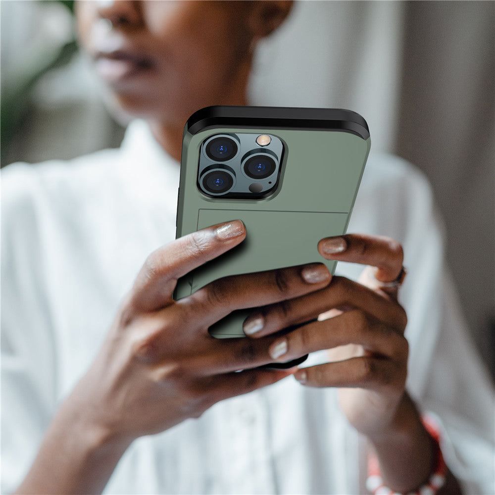 Hochwertiges Brieftasche, Karten-Steckplatz, Kreditkartenhalter, Slider Dual Layer iPhone Hülle | MagSafe Case, Kameralinsenschutzabdeckung: Apple iPhone 17/17 Air, 16/16e, 15, 14, 13 Pro, Max, Pro, Plus Cover | Panzertasche Wallet Schutzhülle