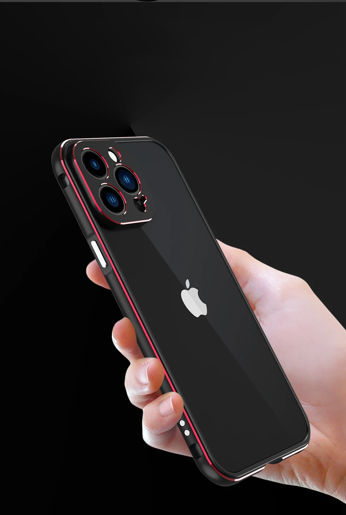 Aluminum Bumper & Metal Lens Frame Case Shockproof Cover for iPhone Models, Durable and Stylish Protection with Sleek Design