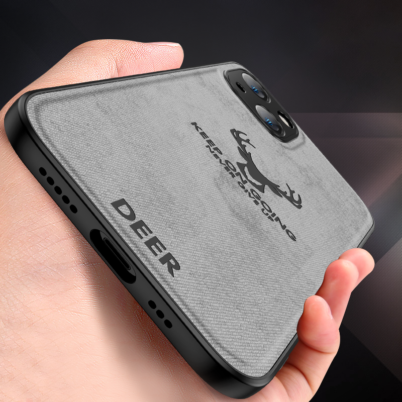 Luxus Stoßstange Leinwand Stoff Handyhülle Hülle | Abdeckung, MagSafe, Apple iPhone 15/14/13/12/11 Pro Max Rückseite Funda