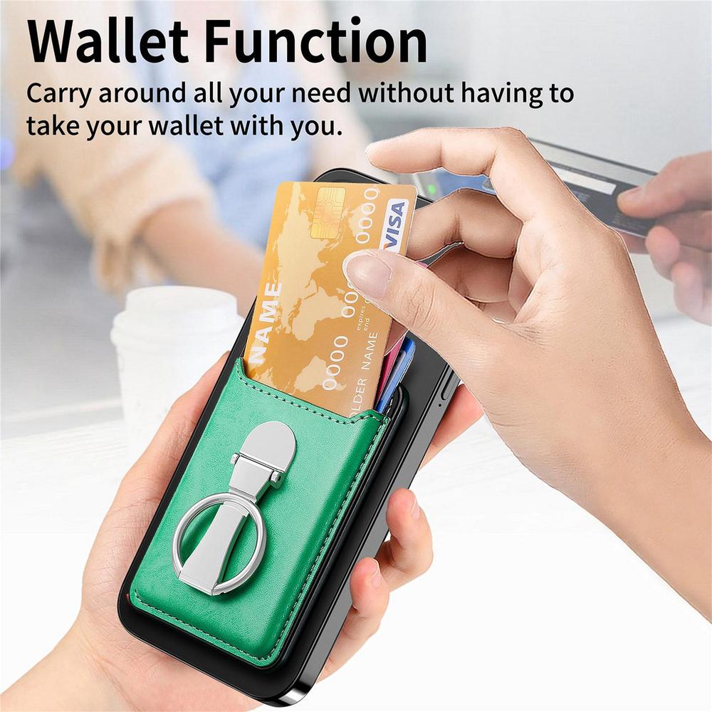 Hochwertige Leder MagSafe Brieftasche mit Kartenfächern: Klapp-Ringhalter & für iPhone 16/15/14/13/12 Pro - Phone Heaven Zone