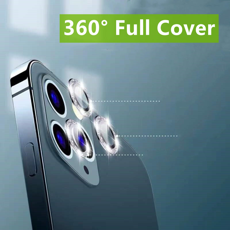 Kameraobjektiv Metallring Schutzglas für Apple iPhone | Hochwertiger langlebiger Objektivschutz gegen Kratzer und Staub