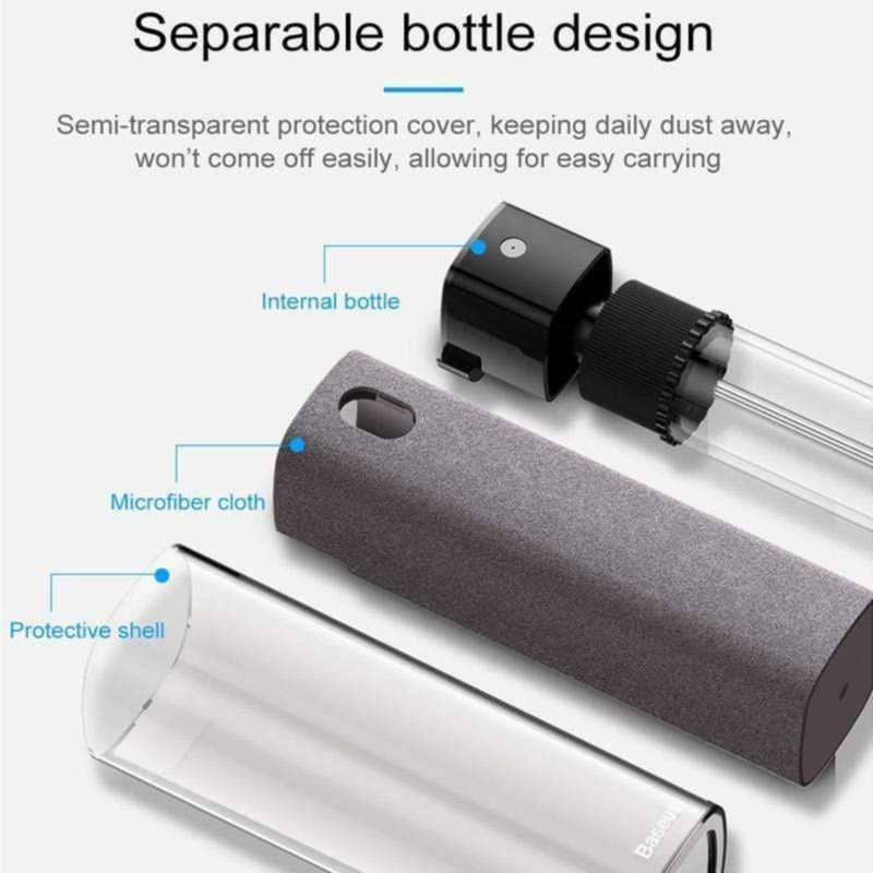 Premium 2-in-1 screen cleaning spray for Apple, PC, iPad - dust remover with a microfiber cloth, perfect screen cleaning