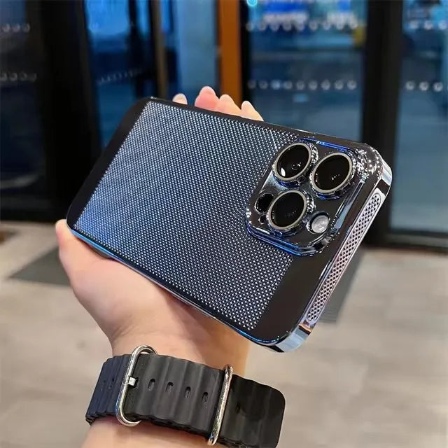 Premium iPhone Hülle mit Wärmeableitung: Galvani Wabenmuster | MagSafe Case mit Rundumschutz & Kameralinsenschutz für Apple iPhone 17/17 Air, 16/16e, 15, 14, 13 Pro Max Plus Cover | Panzertasche und Stoßstangenabdeckung | Stilvolle Schutzhülle