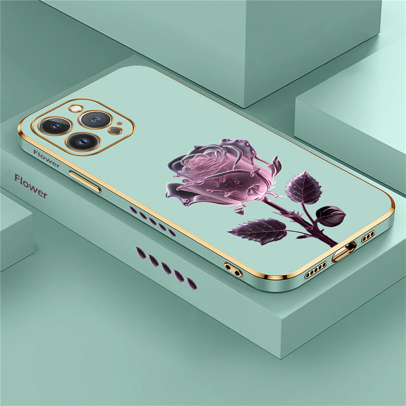 Luxus Kristall-Rose Diamant iPhone Hülle | MagSafe Case mit Rundumschutz und Kameralinsenschutzabdeckung für Apple iPhone 17/17 Air, 16/16e, 15, 14, 13 Pro Max Plus Cover | Panzertasche, Stoßstangenabdeckung Handyhülle | Hochwertige Schutzhülle