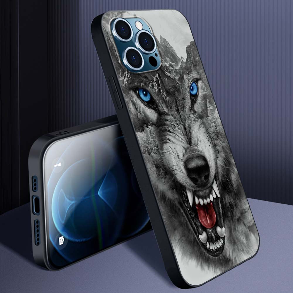 Hochwertige iPhone-Hülle mit Tierdesigns: Wolf, Hund, Katze, Vogel, Löwe, Tiger | MagSafe-kompatibles Case mit Kameralinsenschutz | Premium Hardcase für Apple iPhone 17/17 Air, 16/16e, 15, 14, 13 Pro Max Plus Cover | Stoßsichere Handyhülle & Panzertasche