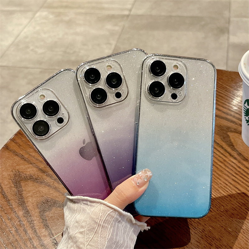 Luxus Bling Glitzer Transparente Stoßfeste Hülle für Apple iPhone 17/17 Air, 16/16e, 15, 14, 13 Pro Max Plus | Stilvoll & Schützend