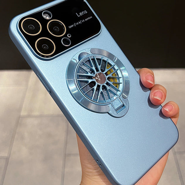 Premium iPhone Hülle, 360 Grad Rotierender Gyro-Standfunktion, Faltbarem Halter | MagSafe Case, Rundumschutz, Kameralinsenschutz für iPhone 17/17Air, 16/16e, 15, 14, 13 Pro Max Plus Cover | Panzertasche und Stoßsgenabdeckung | Hochwertige Schutzhülle