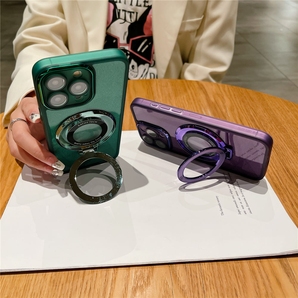 Magnetisches Metall MagSafe iPhone Hülle für Apple iPhone 17/17 Air, 16/16e, 15, 14, 13 Pro Max Plus | Premium Case, Stoßfeste Höchster Schutz - Luxus Schlank Matt mit Kamera Glaslinsenschutz, Ständer und Handhalterung Abdeckung