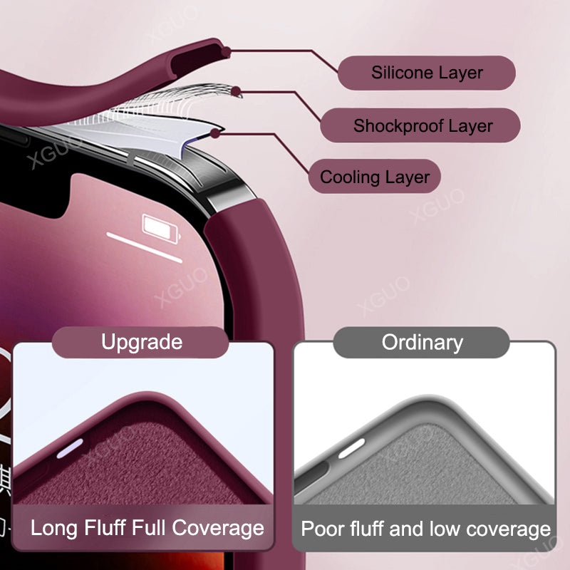 Quadratische Flüssigsilikonhülle für Apple iPhone 17/17 Air, 16/16e, 15, 14, 13 Pro Max Plus | Premium Stoßfest, Magnetisch, Magsafe & Kameraschutz