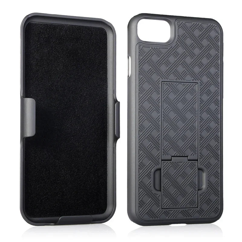 Hochwertige 2-in-1 Combo-Schutzhülle mit Hüftgurt-Clip und Ständer für iPhone | MagSafe Case für Apple iPhone 17/17 Air, 16/16e, 15, 14, 13, 12 Pro Max Plus Mini | Panzer-Handyhülle & Kameraschutzabdeckung Tasche