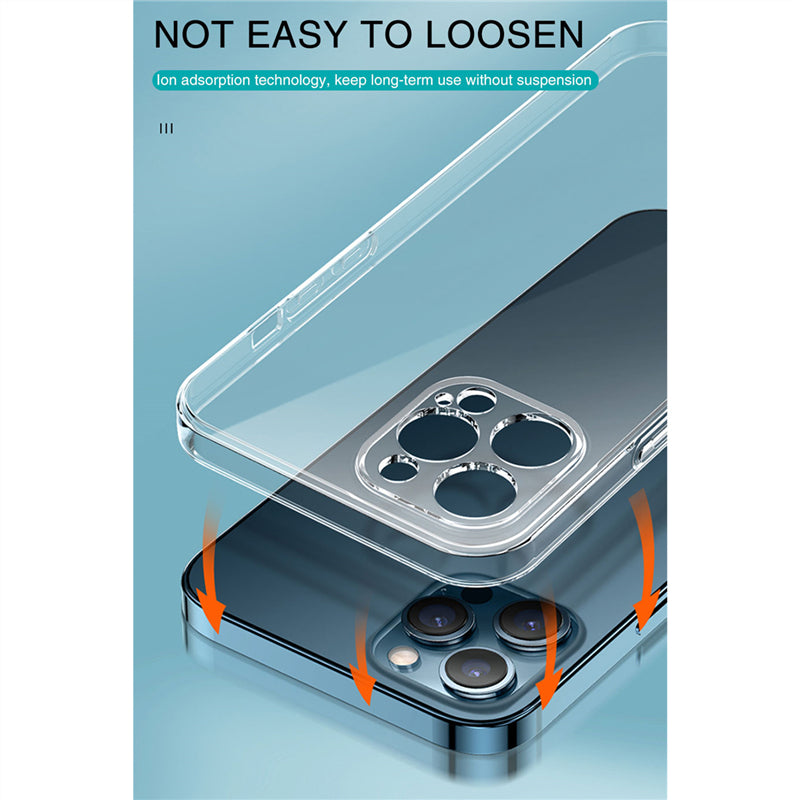 Transparente Silikonhülle für Apple iPhone 17/17 Air, 16/16e, 15, 14, 13 Pro Max Plus | Klare Militärstärke-Schutz mit Premium Plating Quadrat-Rahmen