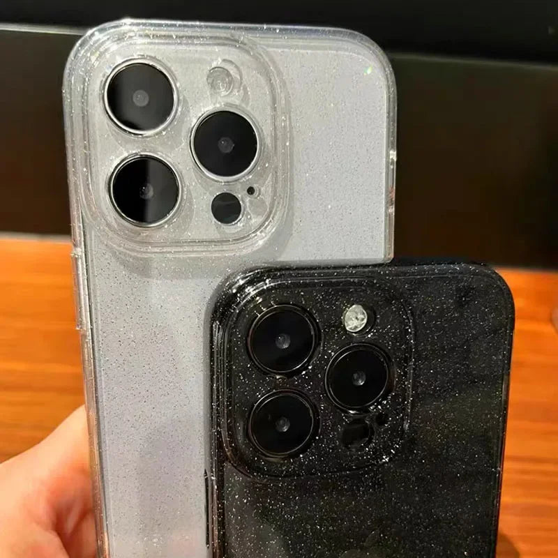 Luxus Bling Glitzer Transparente Stoßfeste Hülle für Apple iPhone 17/17 Air, 16/16e, 15, 14, 13 Pro Max Plus | Stilvoll & Schützend