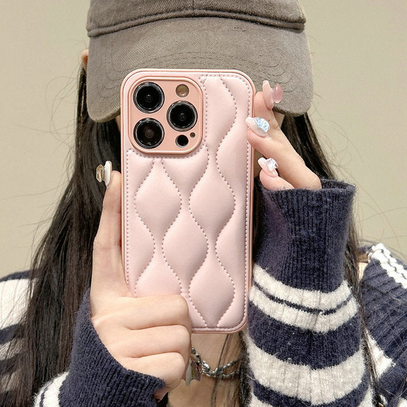 Hochwertige Leder Luxus iPhone Hülle mit 3D gewellter Textur | MagSafe-kompatible Schutzhülle mit Rundumschutz und Kameralinsenschutz Case für Apple iPhone 17/17 Air, 16/16e, 15, 14, 13 Pro Max Plus | Cover, Panzertasche und Stoßstangenabdeckung