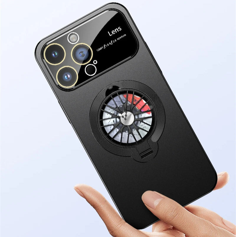 Premium iPhone Hülle, 360 Grad Rotierender Gyro-Standfunktion, Faltbarem Halter | MagSafe Case, Rundumschutz, Kameralinsenschutz für iPhone 17/17Air, 16/16e, 15, 14, 13 Pro Max Plus Cover | Panzertasche und Stoßsgenabdeckung | Hochwertige Schutzhülle