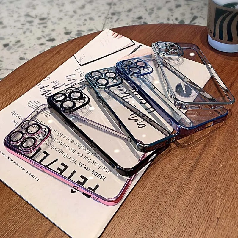 Luxus Stoßfeste Transparente Silikonhülle für Apple iPhone 17/17 Air, 16/16e, 15, 14, 13 Pro Max Plus | Premium Beschichtung, Wasserabweisend & Kratzfestes Transparentes Glitter Design