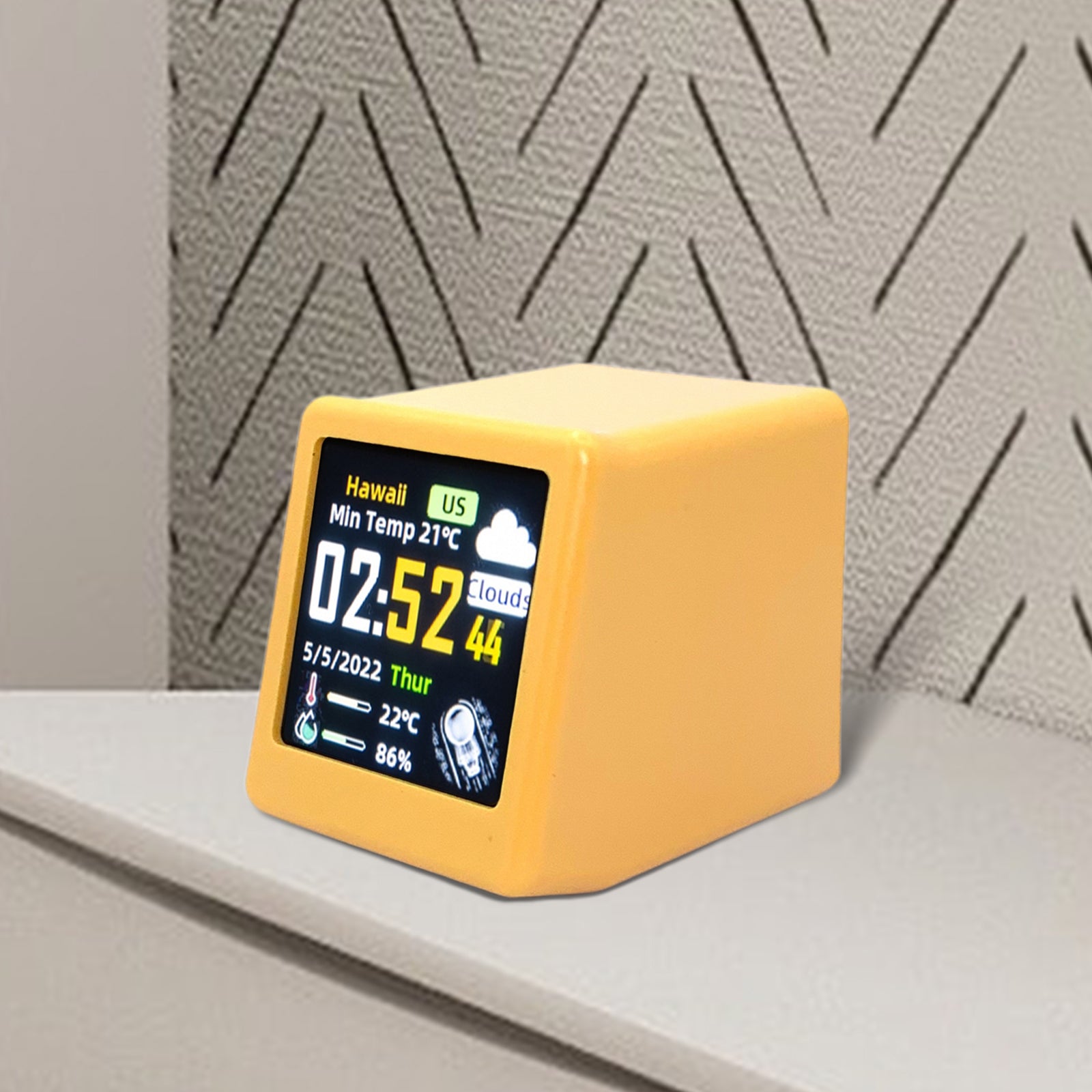 Premium Mini Smart WiFi Wettervorhersage-Station: Uhr für Gaming-Desktop-Deko | DIY süße GIF-Animationen & Elektronisches Album