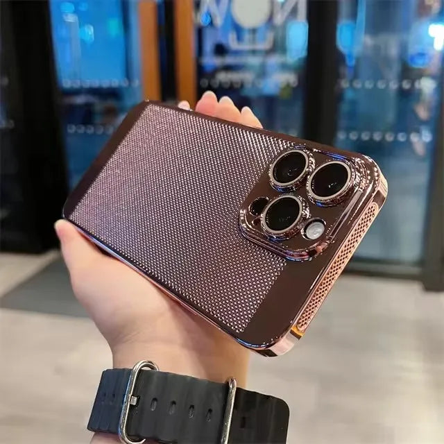 Premium iPhone Hülle mit Wärmeableitung: Galvani Wabenmuster | MagSafe Case mit Rundumschutz & Kameralinsenschutz für Apple iPhone 17/17 Air, 16/16e, 15, 14, 13 Pro Max Plus Cover | Panzertasche und Stoßstangenabdeckung | Stilvolle Schutzhülle