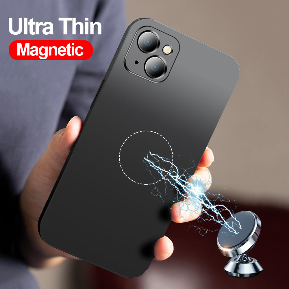 Magnetische Ultra-Dünne Autohalterung für Apple iPhone 17/17 Air, 16/16e, 15, 14, 13, 12 Pro Max Plus Mini Hülle | Stoßfeste Matte Leichte Schutzhülle