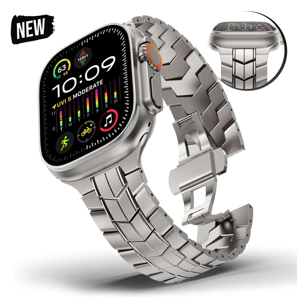 Luxus Apple Watch Armband 41mm 45mm 40mm 44mm - Herren Business Edelstahl-Armband für iWatch Serie 9 8 7 - Phone Heaven Zone