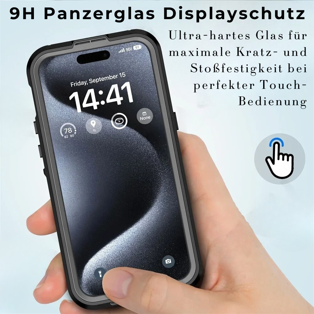 Premium IP68 Wasserdichte Magnet-Hülle mit MagSafe für Apple iPhone 16/16e, 15, 14, 13, 12 Pro Max, Pro, Plus & Mini: 360° Vollschutz Case, Militärpanzer-Design | Staubdicht, Stoßfest Cover mit Kameraschutz | Ideal für Tauchen und Schwimmen