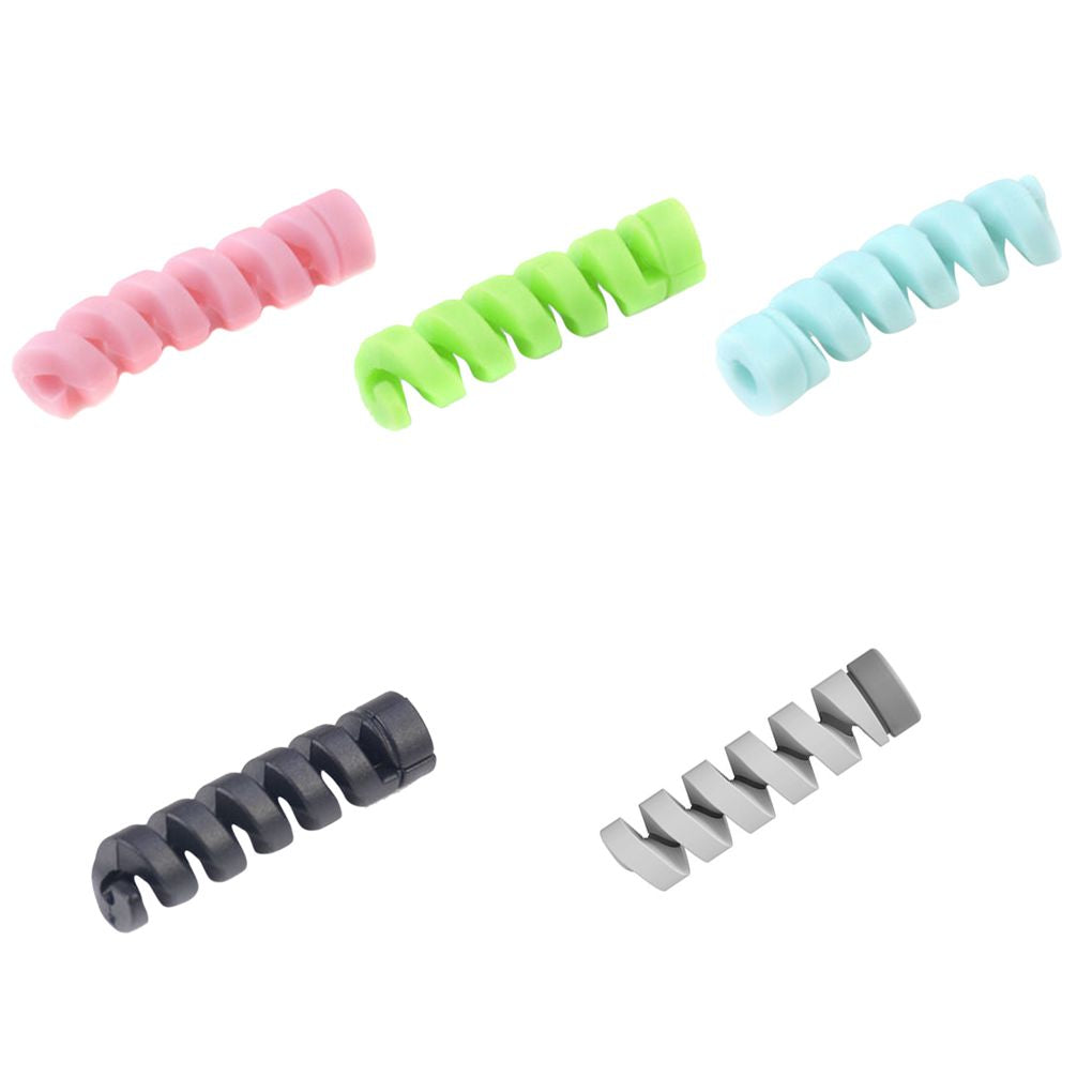 Premium 1/12 Stück Kabelschutz: Universaler Silikon Datenkabel Spiralwickler für Apple iPhone, USB Ladegerät – Drahtkabel