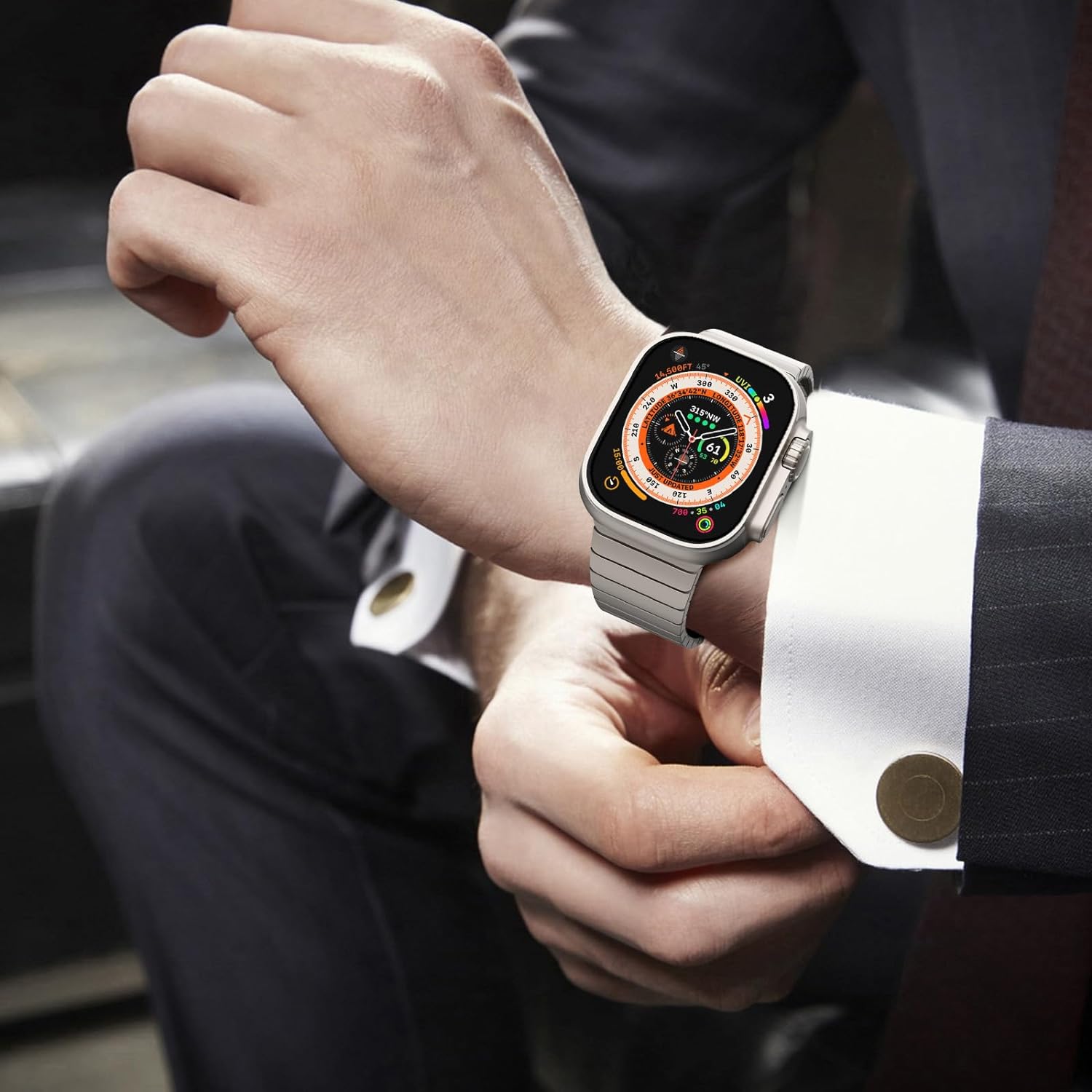 Titan Farbband für Luxury Apple Watch Serie 10/9/8/7/6/5/4/3/2/1 & Ultra 2/1, SE: 2024, 2023, 2022, 2021, 2020, 2019, 2018,