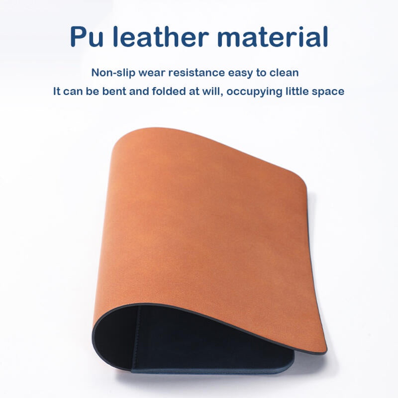 Premium Mauspad mit Qi Kabelloses Ladepad für Smartphones, Apple iPhone, Samsung, iOS & Android Watch, AirPods, Xiaomi, Huawei: USB-C, Handyhalterung, 2-in-1 PU-Leder-Matte