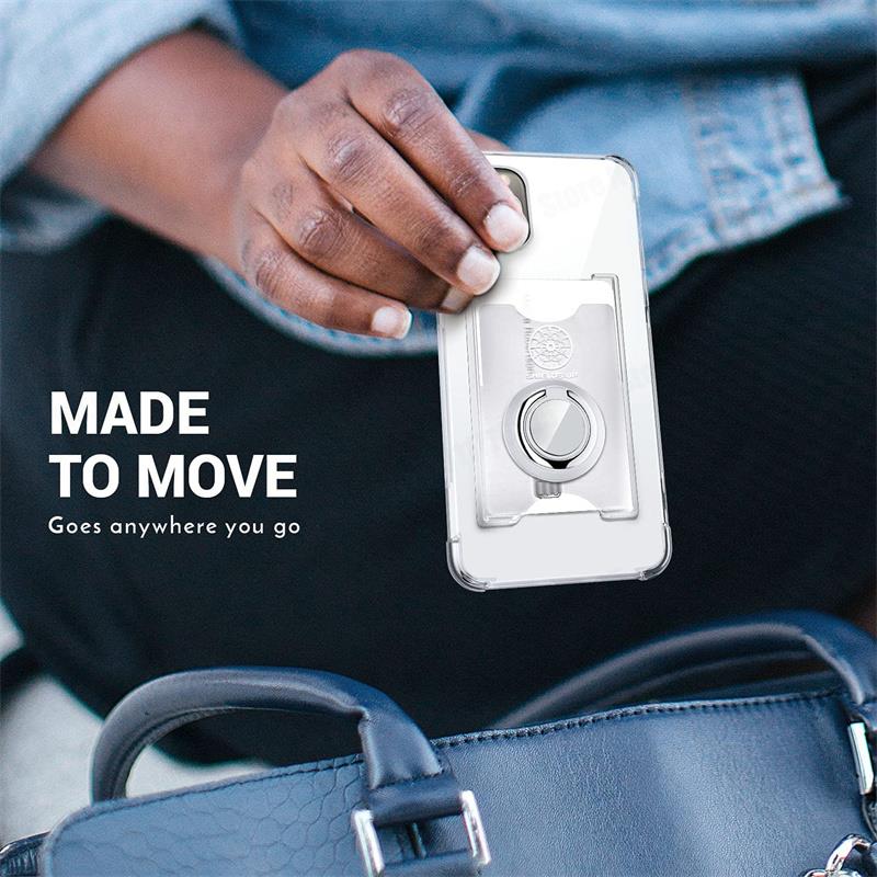 Premium Transparente iPhone Hülle mit Magnetringhalter, Kartenfach, MagSafe, Rundumschutz und Kameralinsenschutz | Panzertasche Wallet Case für Apple iPhone 17/17 Air, 16/16e, 15, 14, 13, 12 Pro Max Plus Mini | Limitierte Auflage