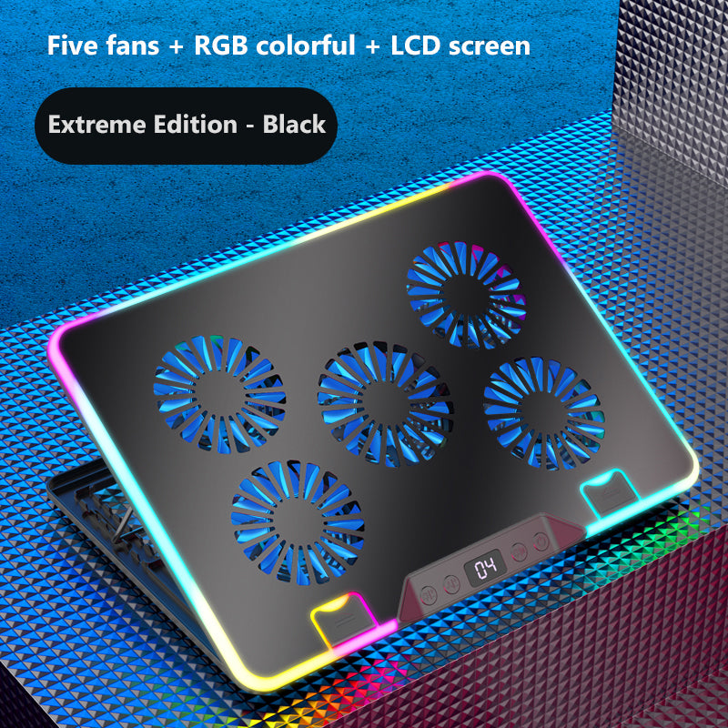 Premium Qualität Jomaa RGB Gaming Laptop Stand | Luftkühler Notebook-Halter mit 6 Lüftern | Basis geeignet für 12-17 Laptops