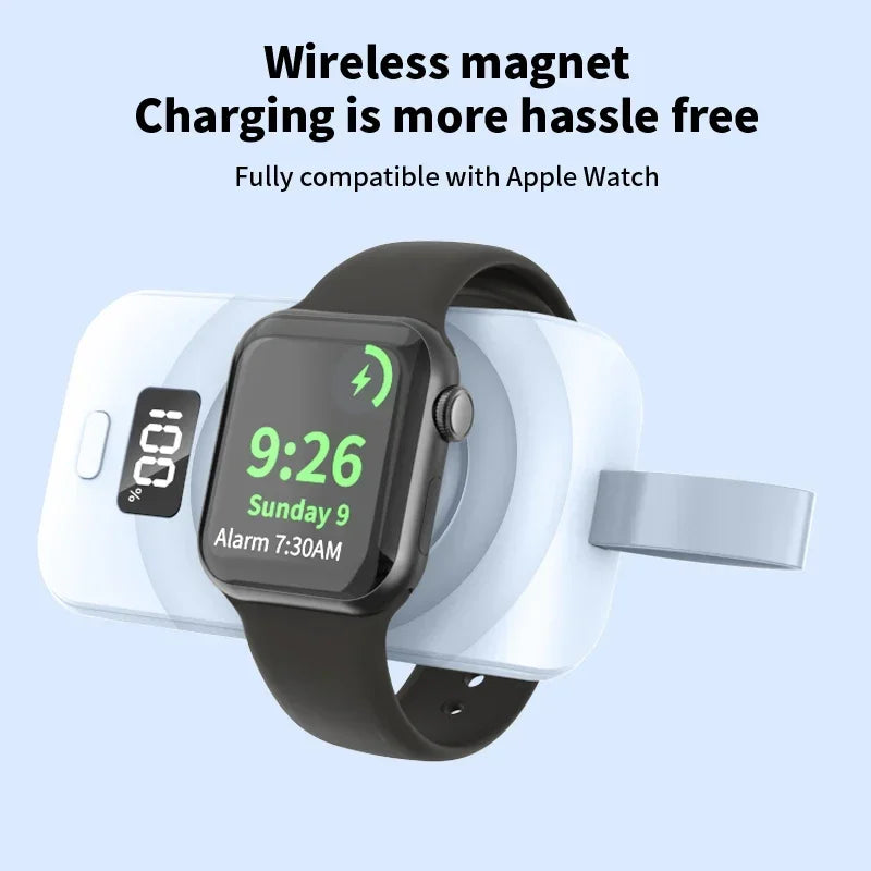 3-in-1 Premium Ladestation: Kabelloses Ladegerät für Watch Serie 9/8/7 & AirPods | Wireless Fast Charging Station Dockingstation für Smartphones, Apple iPhone, Samsung, iOS & Android