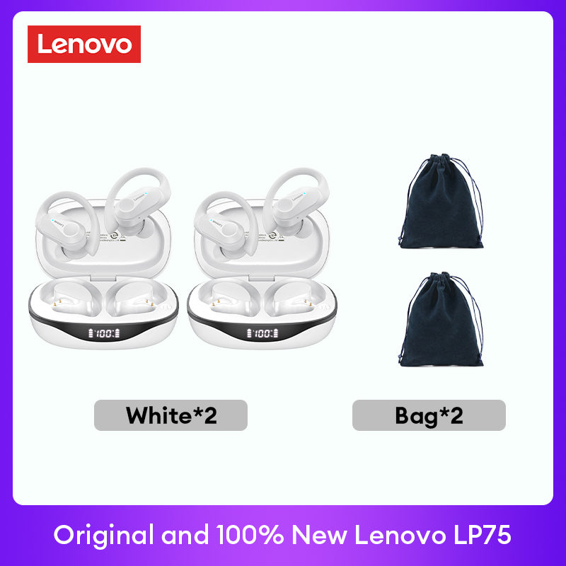 Lenovo LP75 Premium Bluetooth 5.3 Headphones TWS Wireless Sport LED Digital Display HiFi Stereo Noise Cancelling Gaming Earbuds | Limited Edition