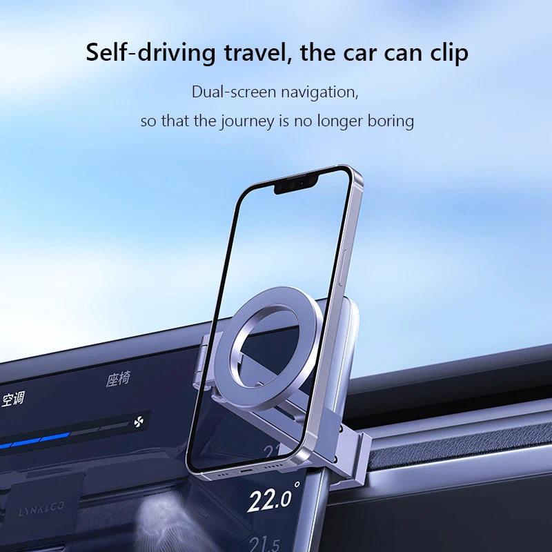 Premium Magnetic Car Phone Holder and Wireless Charger - for Smartphones, Apple iPhone, Samsung, iOS & Android