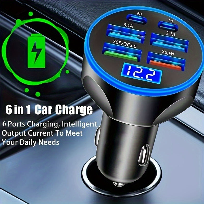 2024 Premium Bluetooth 5.2 FM Transmitter for Car, FM/Aux Bluetooth Adapter, Auto USB Charger, Bass Boost, 3-Port Charger | Car USB Charger Smartphones, Apple iPhone, Samsung, iOS & Android