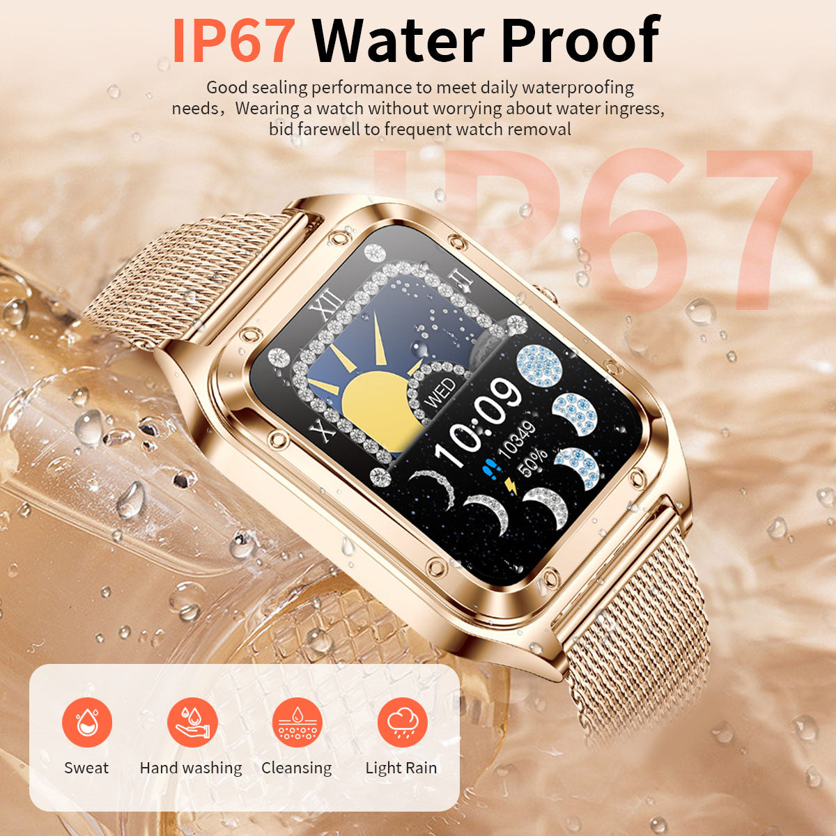 Premium Luxury Fashion Smartwatch for Women | Bluetooth Call, Blood Pressure Monitoring, Multifunctional Sports Bracelet, Waterproof | Limited Edition