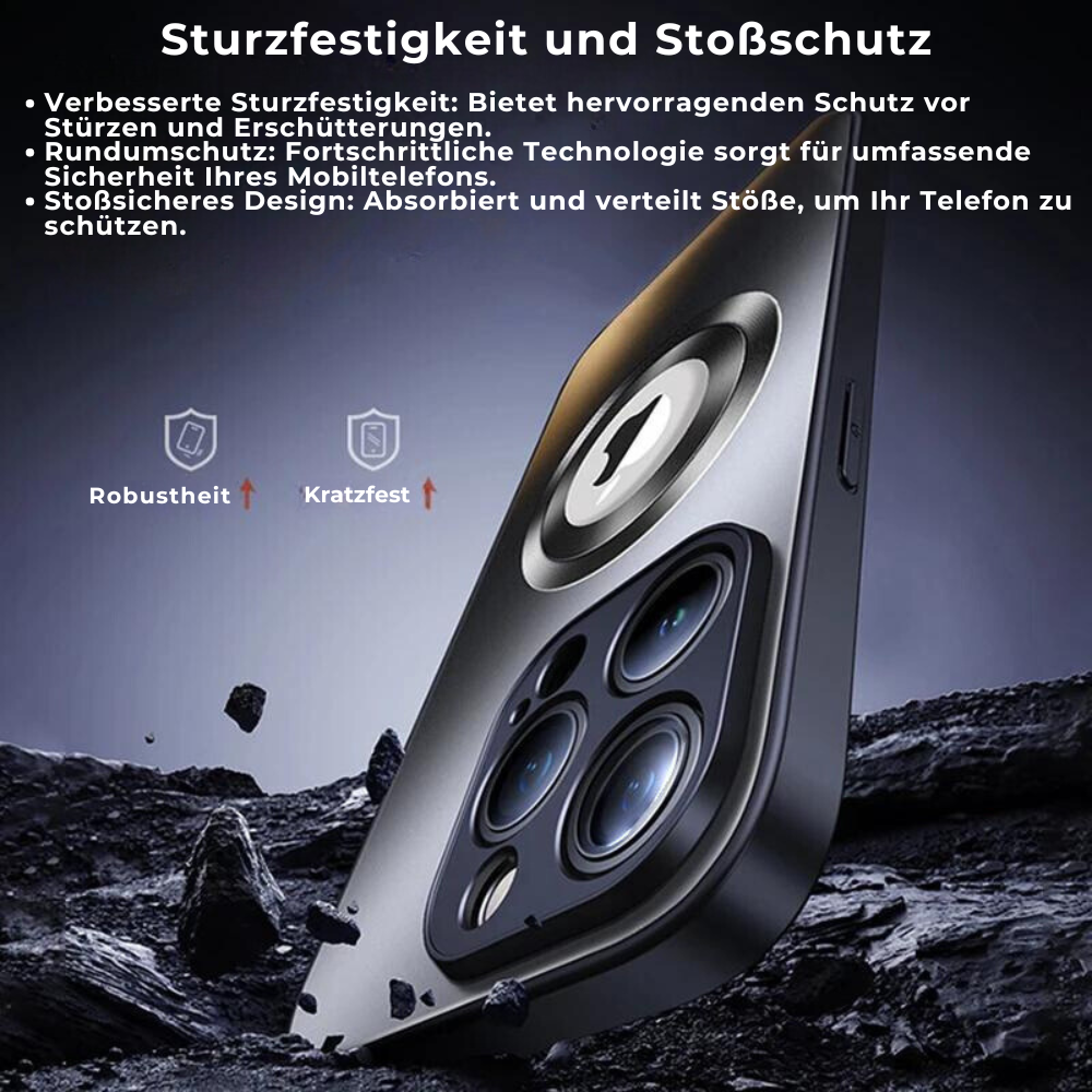 Hochwertige Matte Magnetische iPhone-Hülle mit MagSafe Case für Apple iPhone 17/17 Air, 16/16e, 15, 14, 13 Pro Max Plus | Glasobjektiv-Kameraschutzabdeckung, Panzer-Schutzhülle, Stoßfest und Stilvolle Handyhülle | Tasche in limitierter Auflage