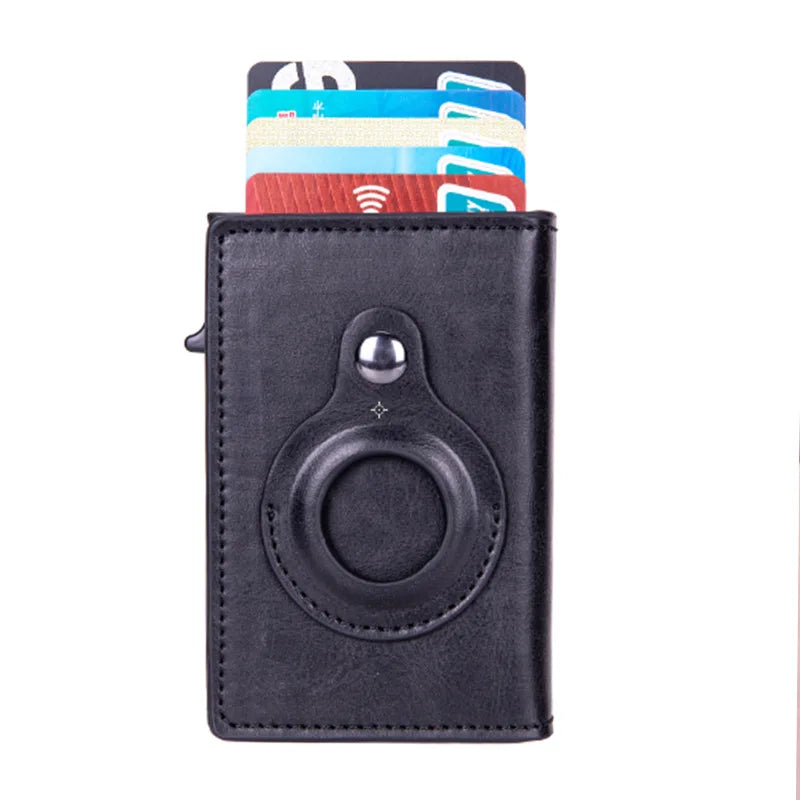 Smart Wallet for Men and Women with AirTag and Credit Card Holder - Leather Wallet for Money and Cards