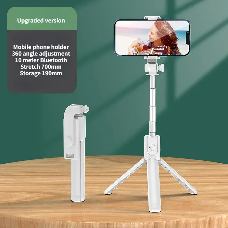 Premium Wireless Selfie Stick & Tripod Stand: For Apple iPhone 15/14/13/12/11 Pro Max/Plus/Mini, Android, Samsung, GoPro | Cameras, Smartphones, Apple iPhone, Samsung, iOS & Android - Stable Live Shooting | Limited Edition