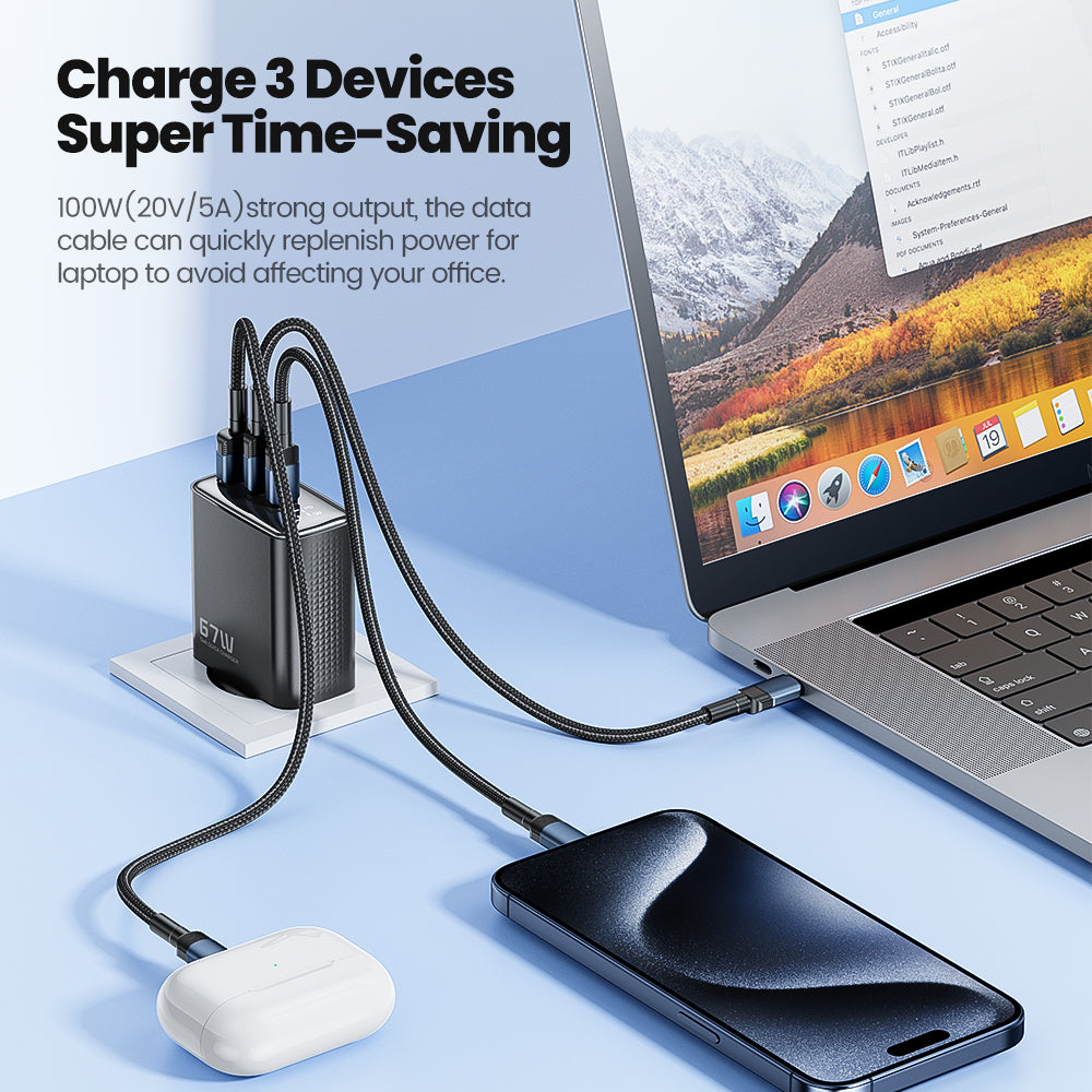 High-Quality 67W GAN USB C Charger Fast Charger 65W QC 4.0 PD 3.0 45W USB C Type C Fast Charger for Smartphones, Apple iPhone, Samsung, iOS &amp; Android MacBook