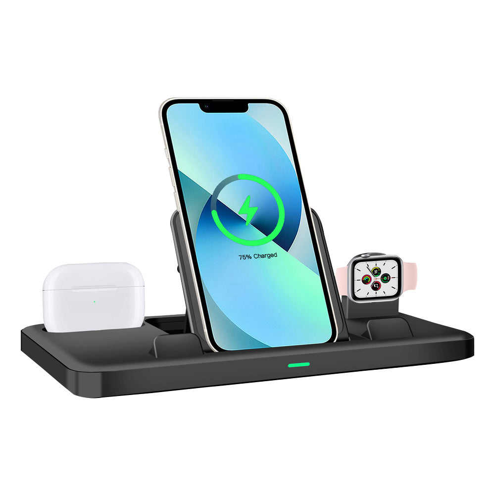 Wireless Fast Charging Station Ladestation für mehrere Apple-Geräte, Typ-C Ladegerät,Ständer-Halter iPhone, Airpods