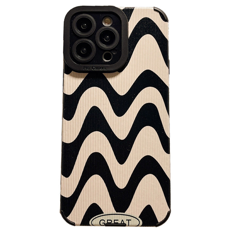 Luxury Ultra-Thin Black and White Zebra Stripe iPhone Case | MagSafe Case with Camera Protector for Apple iPhone 15/14/13/12 Pro Max Plus Mini Cover | Heavy Duty, Shockproof Phone Case | Silicone Soft Cover Protective Case